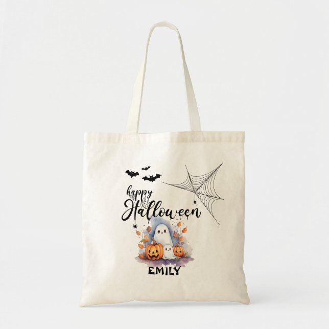 Charming Customisable Halloween  Tote Bag (Front)