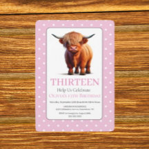 Charming Cute Highland Cow birthday