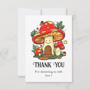 Charming Cute Mushroom Baby Shower Thank You Card