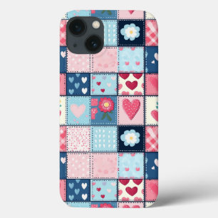 Charming Cute Patchwork Design  iPhone 13 Case