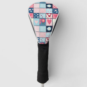 Charming Cute Patchwork Design Golf Head Cover
