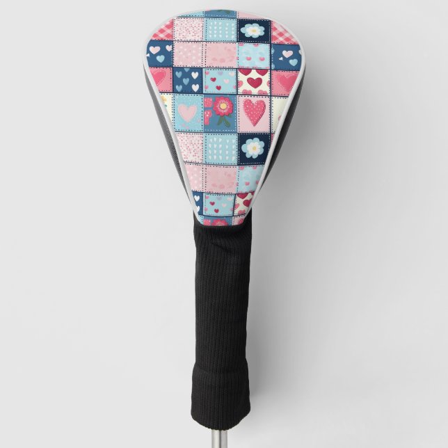 Charming Cute Patchwork Design  Golf Head Cover (Front)