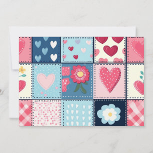 Charming Cute Patchwork Design Invitation