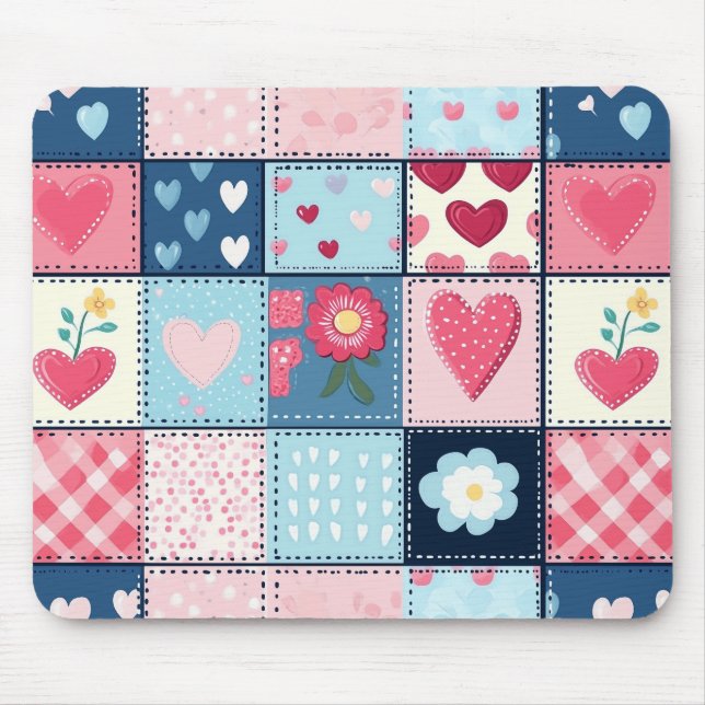Charming Cute Patchwork Design  Mouse Pad (Front)