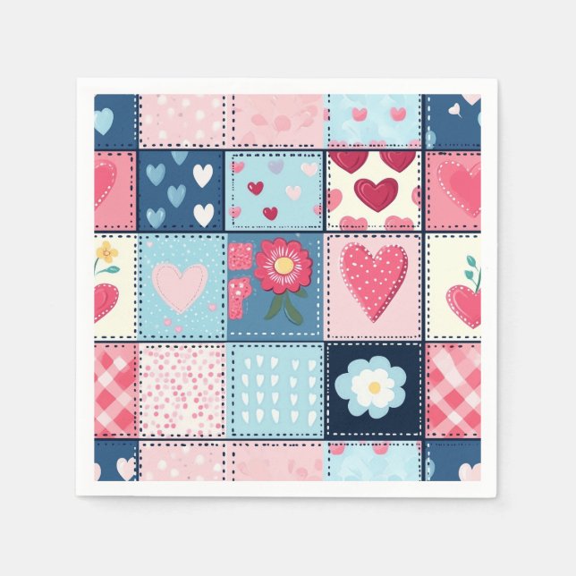 Charming Cute Patchwork Design  Napkin (Front)
