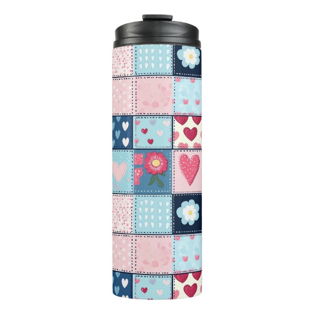 Charming Cute Patchwork Design  Thermal Tumbler (Front)