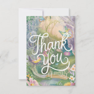 Charming Cute Wishes Woodland Thank You Card