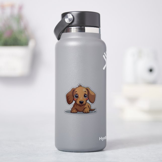 Charming Dachshund Pup, Big Brown Eyes, Small (HydroFlask)