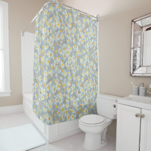 Charming Daisy Collection Versatile Floral Pattern Shower Curtain