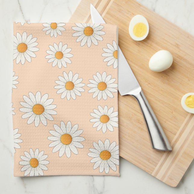Charming Daisy Floral Kitchen Towel (Quarter Fold)