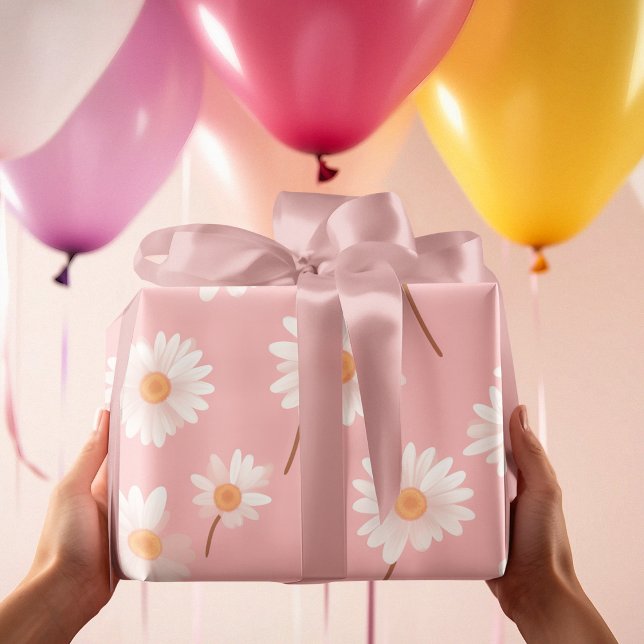 Charming Daisy Kids Room Pattern | Soft Pink  Wrapping Paper (Creator Uploaded)