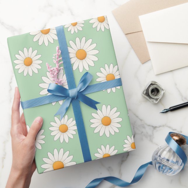 Charming Daisy Pattern – Floral Gift  Wrapping Paper (Gifting)
