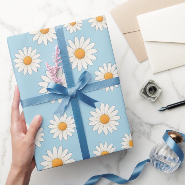 Charming Daisy Pattern – Floral Gift  Wrapping Paper (Gifting)