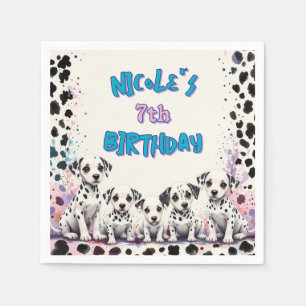 Charming Dalmatian Puppy Birthday  Napkin