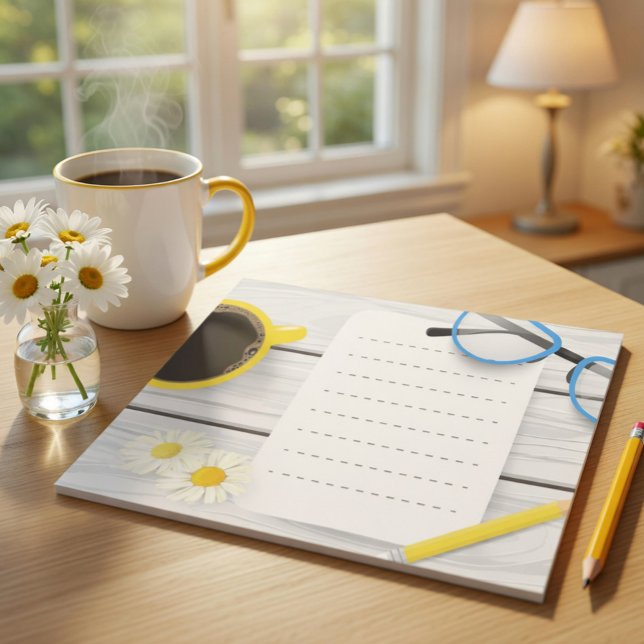 Charming Desk 40 page Notepad with Coffee&Daisies (Creator Uploaded)