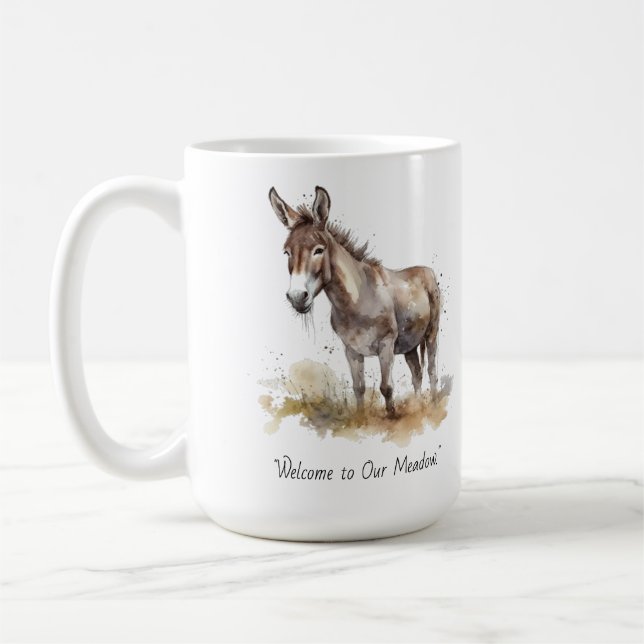 Charming Donkey Serenity, custom Coffee Mug (Left)