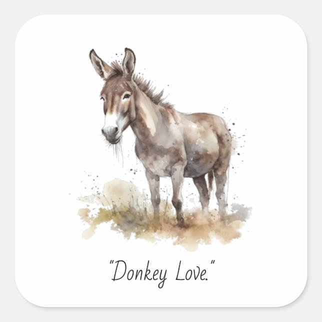 Charming Donkey Serenity, custom Square Sticker (Front)