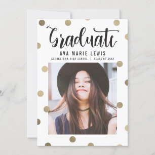Charming Dots Faux Foil Graduation Announcement
