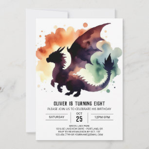 Charming Dragon Birthday Printable Invitation