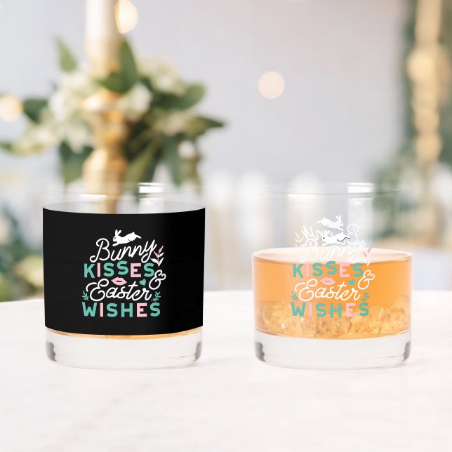 Charming Easter Typography Bunny Easter Whiskey Glass (Insitu (Wedding))