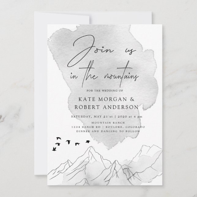 Charming Elegant Landscape Wedding Invitation (Front)