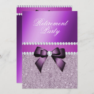 Charming Elegant Purple Retirement Party Invitation