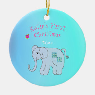 Charming Elephant Baby's First Christmas Ceramic Tree Decoration