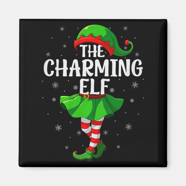 Charming Elf Christmas Girls Women Elf Squad Xmas  Magnet (Front)