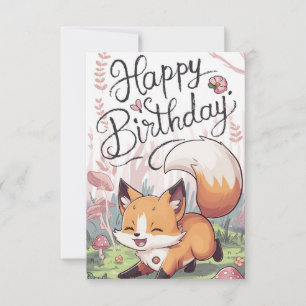 Charming Enchanted Fox Birthday card