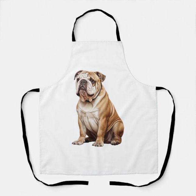 Charming English Bulldog Portrait - Adorable Canin Apron (Front)