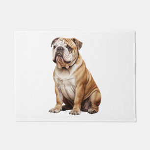 Charming English Bulldog Portrait - Adorable Canin Doormat
