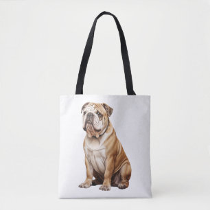 Charming English Bulldog Portrait - Adorable Canin Tote Bag