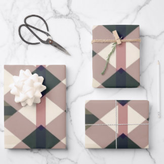 Charming English Folk Plaid: Rustic Tradition Wrapping Paper Sheet