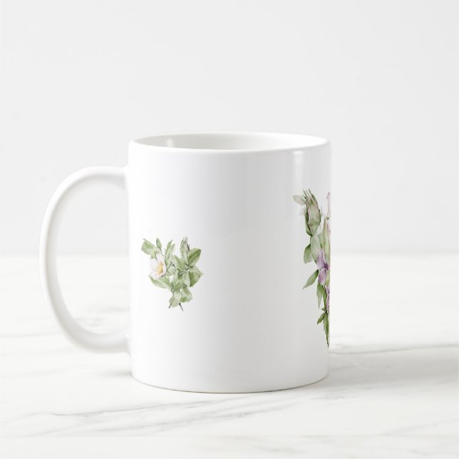 Charming English Garden Blooms Coffee Mug (Left)