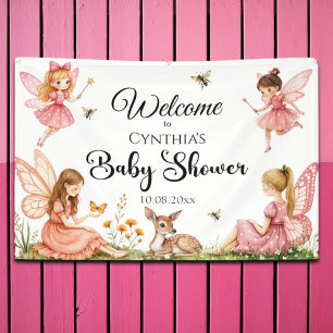 Charming Fairies Woodland Deer Baby Shower Welcome Banner