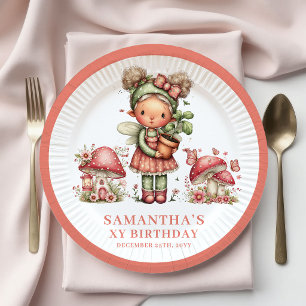 Charming Fairy 2nd Birthday Pink Flowers Paper Plate