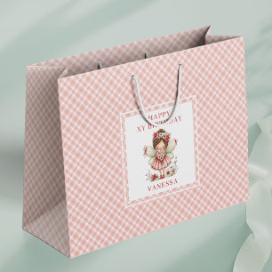 Charming Fairy Girl Blush Floral Birthday Gift Bag