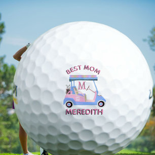 Charming Feminine Golf Cart Best Mum Monogram Name Balls