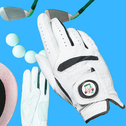 Charming Feminine Golf Cart Clubs Monogram  Glove