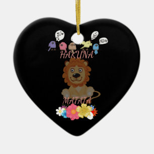Charming "Flora and Fauna Hakuna Matata" Baby Lion Ceramic Tree Decoration