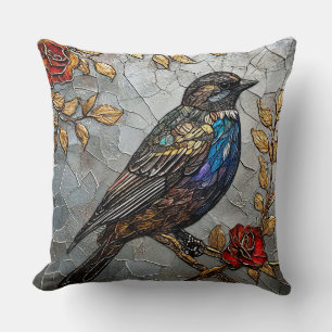 Charming Floral Bird with Nature Inspired Cushion
