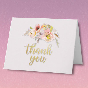 Charming Floral Budget Retirement Thank You Card