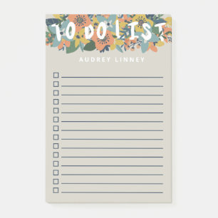 Charming Floral Checkbox To Do List Post-it Notes