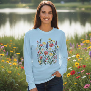 Charming Floral Cottagecore Long Sleeve T-Shirt