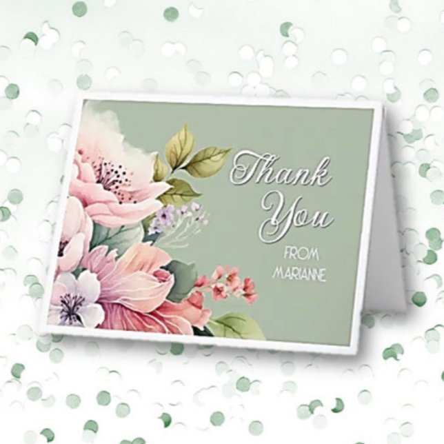 Charming Floral Personalised Thank You Card (Creator Uploaded)