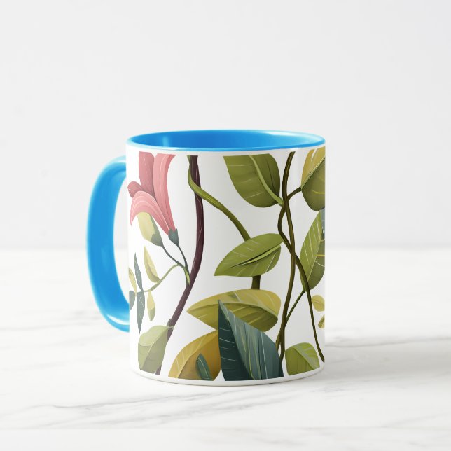 Charming Floral Print Coffee Mug (Front Left)