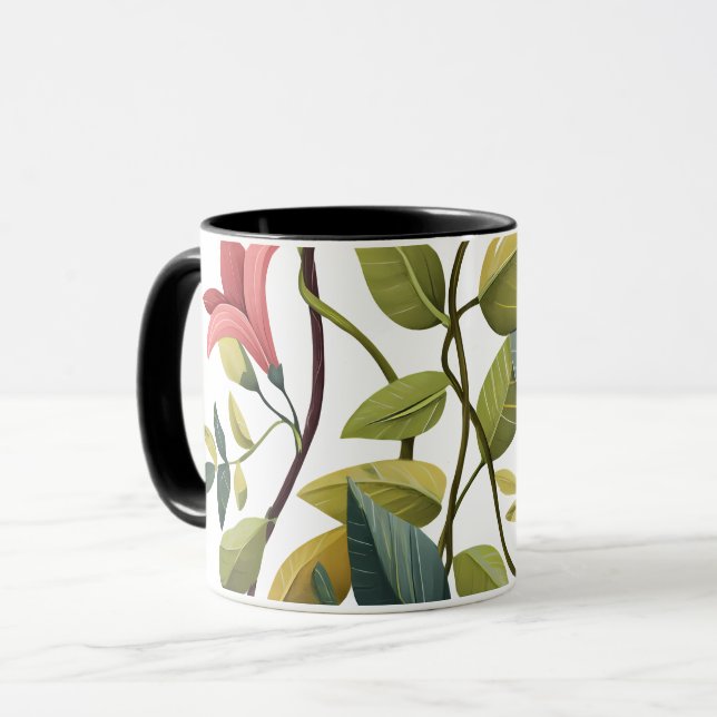Charming Floral Print Coffee Mug (Front Left)
