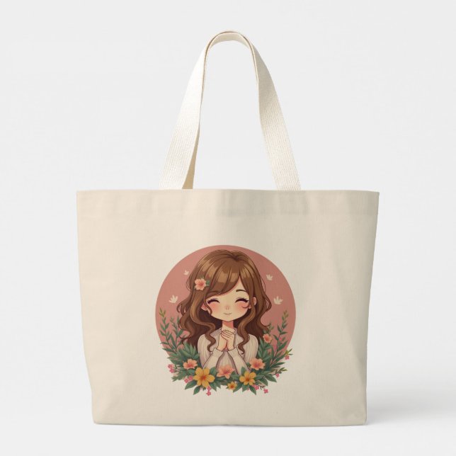 Charming Floral Tote Bag (Back)