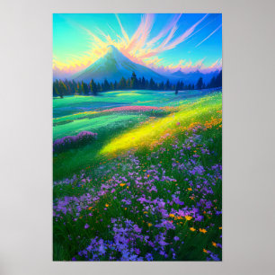 Charming Flowers in Nature's Palette Poster