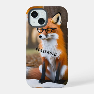 Charming Fox Reading Book Under Tree iPhone 15 Case